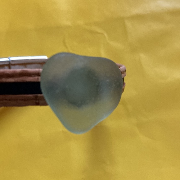 Handmade Cork Bracelet With Sea-Glass and Magnetic Fasten - Picture 2 of 5